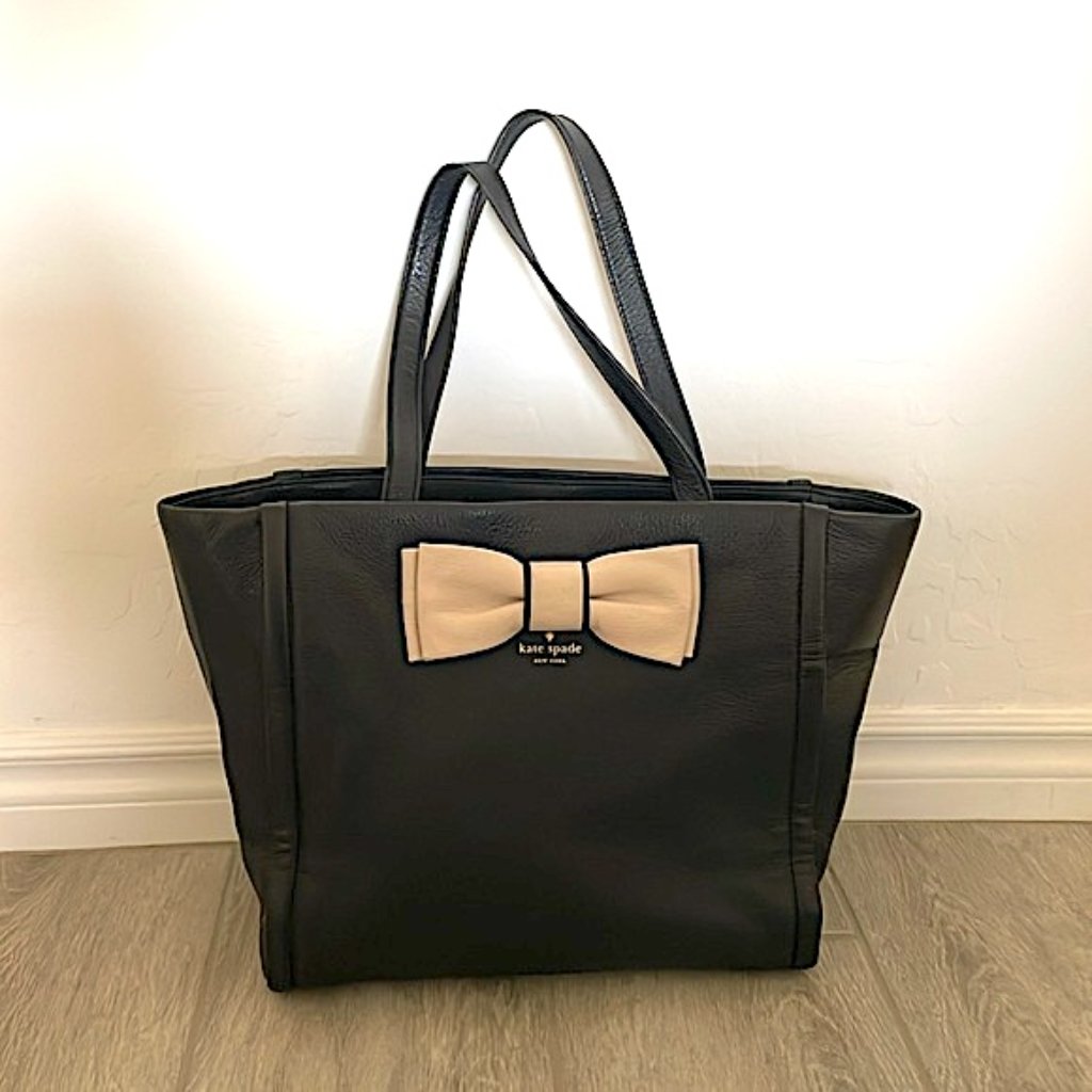 Preowned  Black Leather Tote